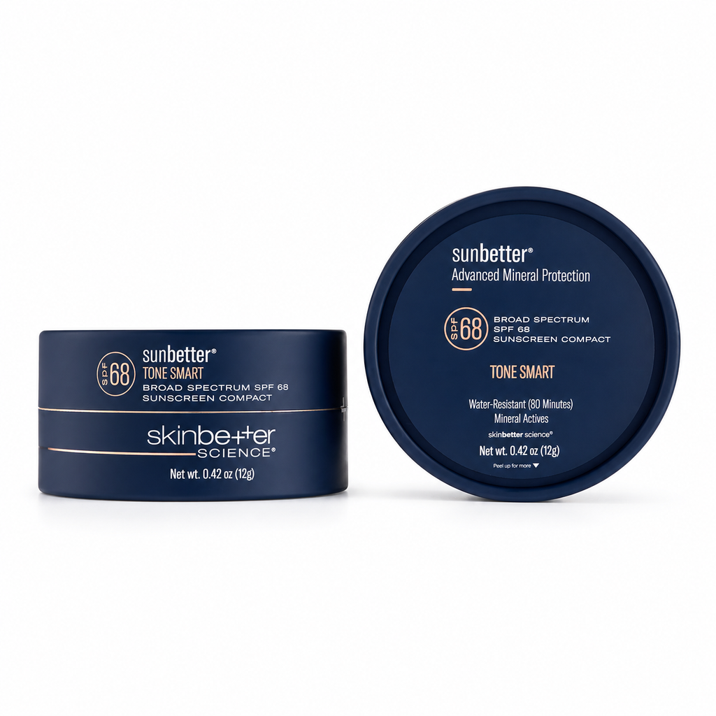 sSnbetter TONE SMART SPF 68 Sunscreen Compact by skinbetter science - mineral sunscreen with tone-adapting color